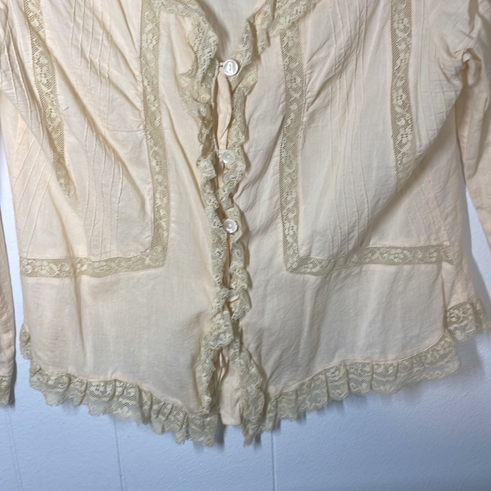***SOLD***Anthropologie Odille Victorian Inspired Lace Collared Blouse - Picture 13 of 16